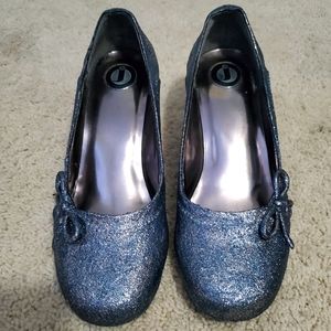Upcycled kitten heel pumps